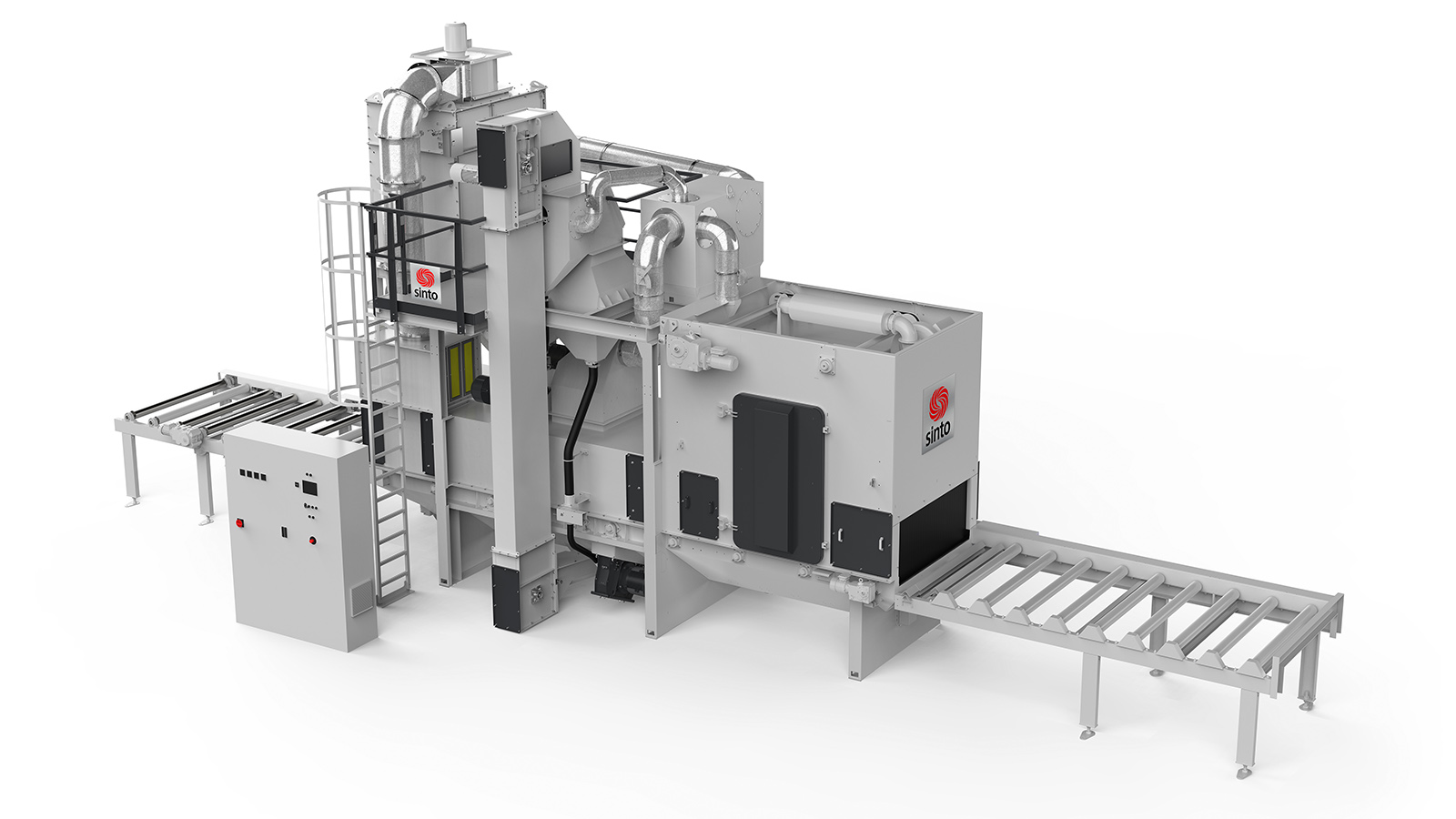 Roller conveyor shot blast machine