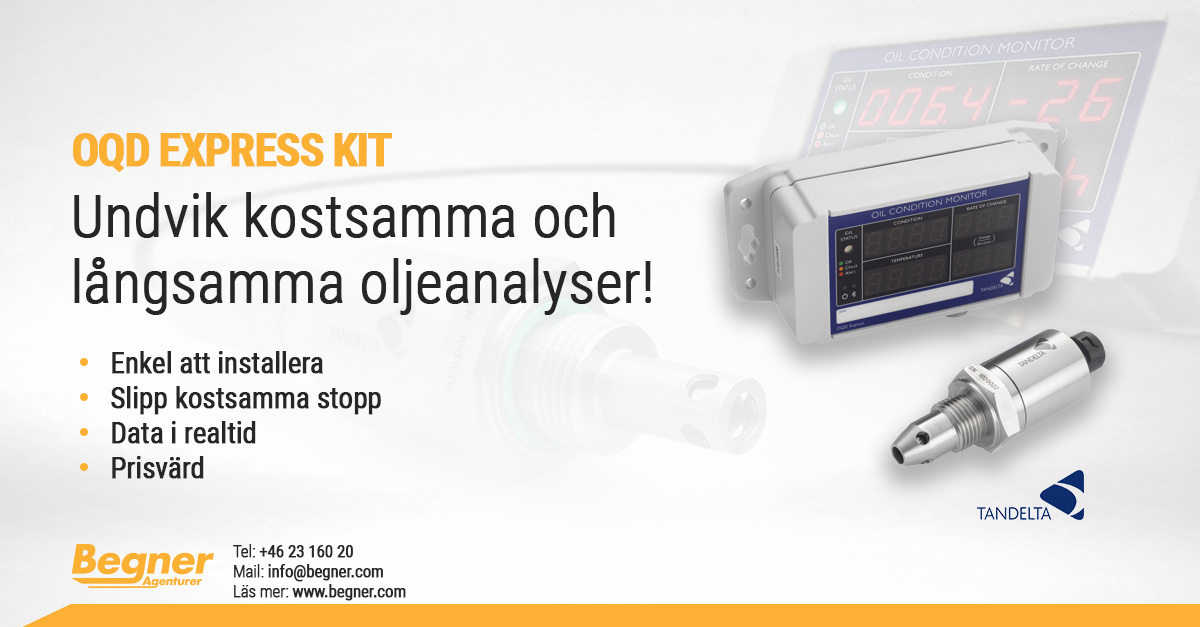 Oljekvalitet, TAN DELTA, oljeanalyser, oljeanalys, plug-and-play, express kit, OQD, håll koll på din olja