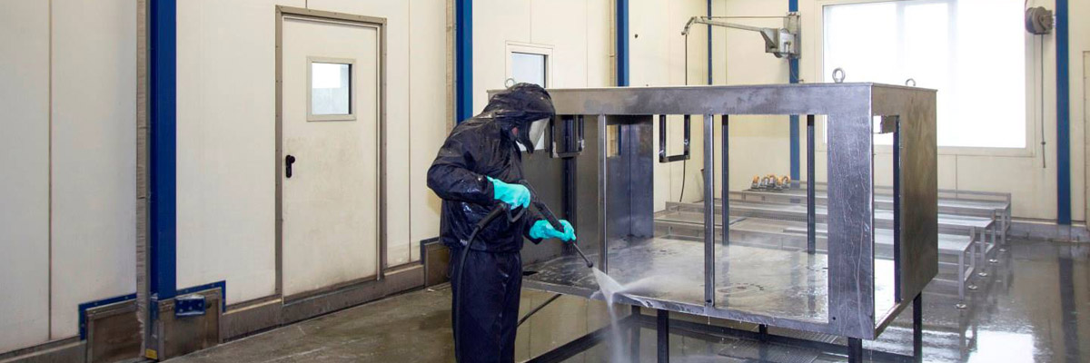 Stationary cleaning booths, telescopic system concept, cleaning, painting, SLF Blasting, SLF Painting, SLF Pre-treatment